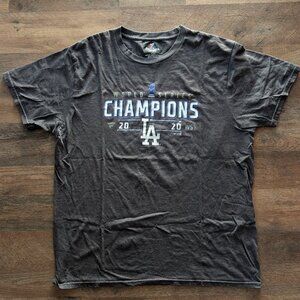 Los Angeles Dodgers Gray Fanatics 2020 World Series Champions Shirt Men's L